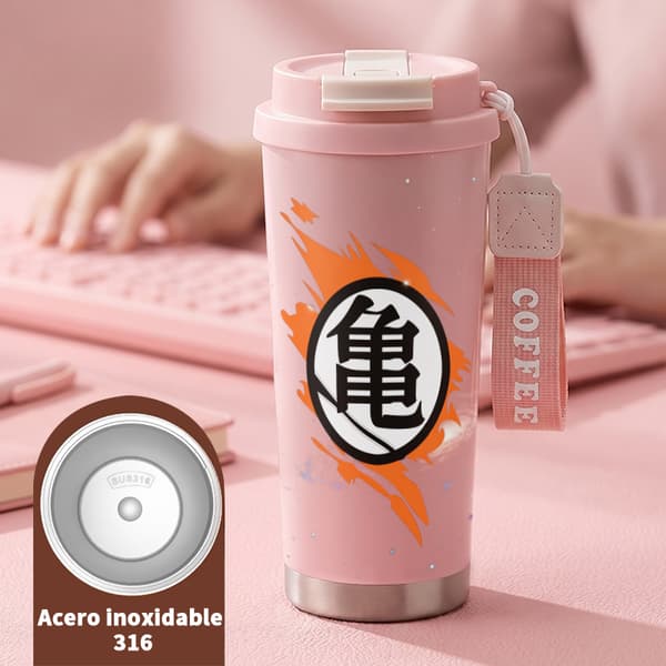 Kaffetermokande 500ml Rustfrit Stål Kunstnerisk Design Pink