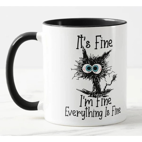 Det er godt, jeg har det godt, alt er godt Kat Vits Farvet Krus Gave Fødselsdag Arbejdskontor Jul Te Kaffe