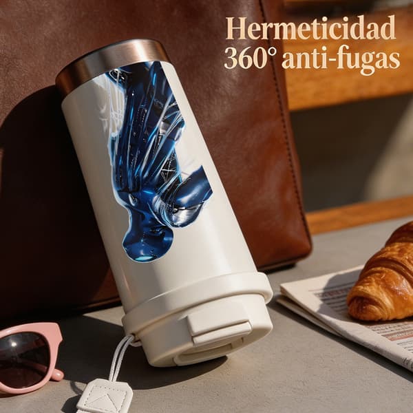 Bærbar Kaffetermos 500ml Rustfritt Stål Juledesign Pink