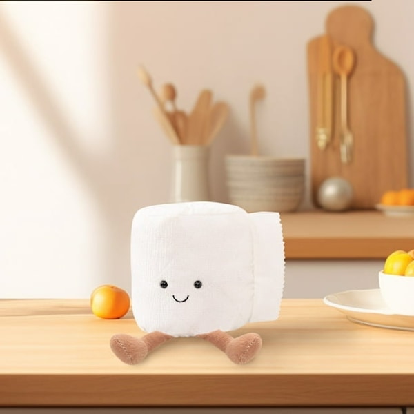 Jellycat Amuseables Toiletpapirrulle Plyslegetøj, Lille 12,7 cm | Kreativ Toiletpapir Plysdukke | Sjov Gaveidé
