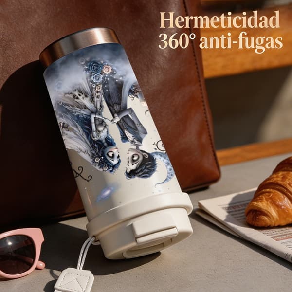 Kaffetermos 500ml Rostfritt Stål Modern Design, Isolerad kaffemugg, läckagesäker resemugg med lock White