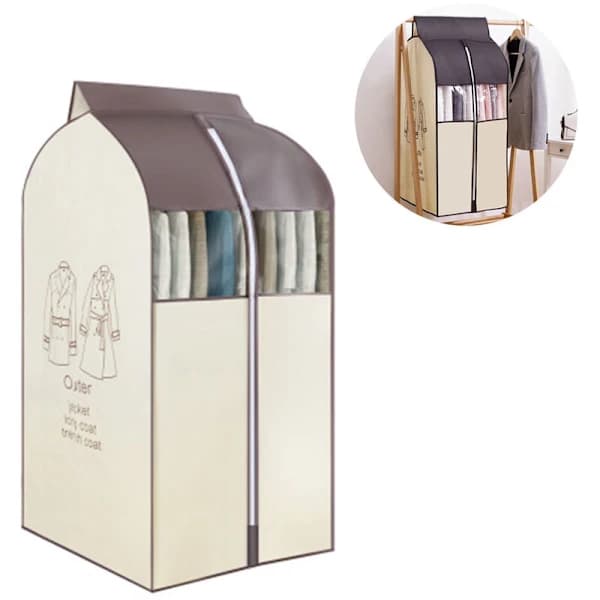 Beige hængende tøjpose tøjpose organizer opbevaringspose med, A