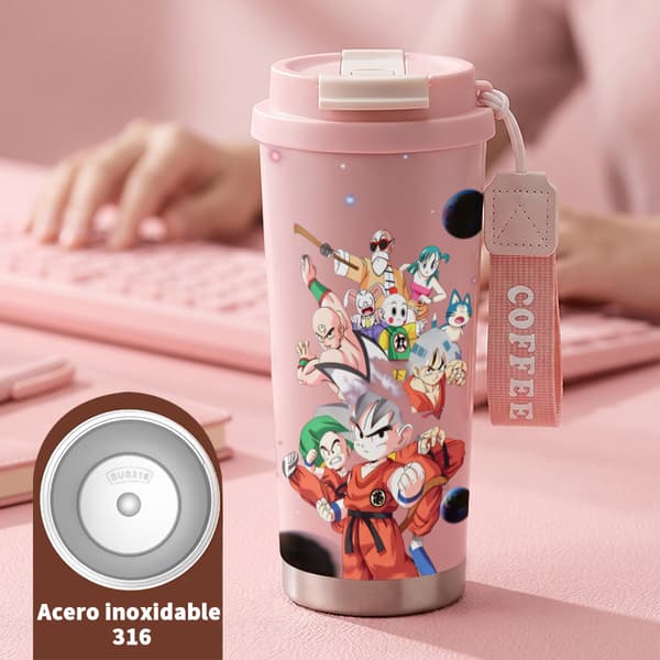 Kaffetermos 500ml Rustfritt Stål Dyredesign Pink