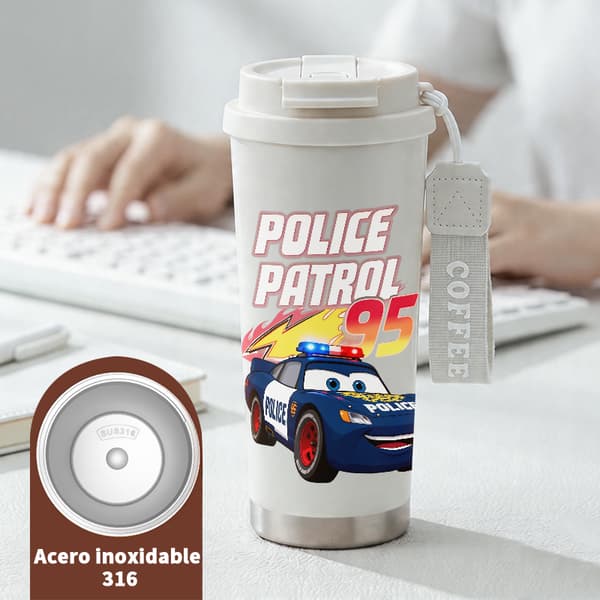 Bärbar Kaffetermos 500ml 316 Rostfritt Stål Konstnärlig Design White