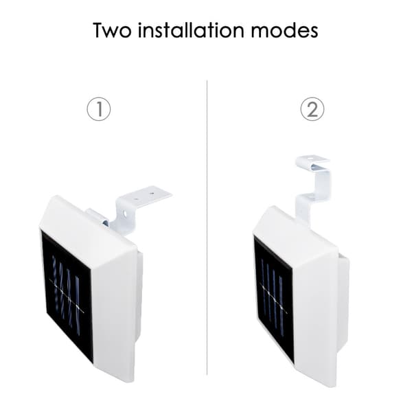 1 stk 4LED Solcelle Kvadratisk Utendørs Hage Lys Sensor Lys