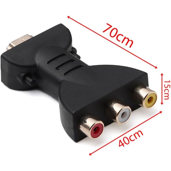 1 st HDMI till 3RCA-adapter, röd gul vit videokabeladapter