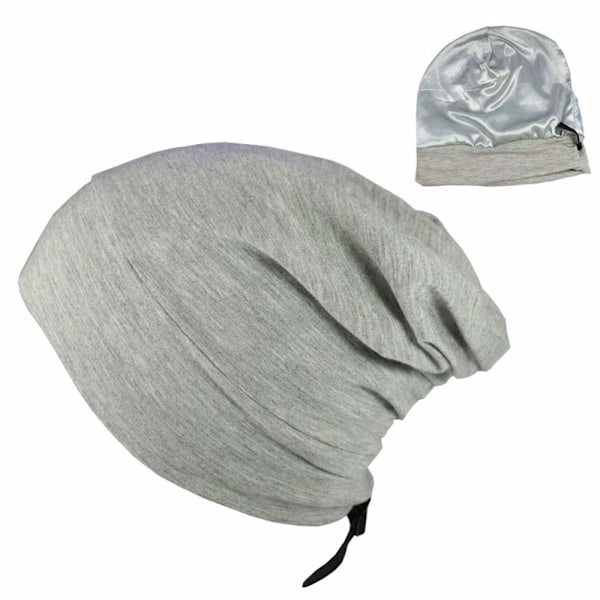 Satin-foret nightcap og hårcover