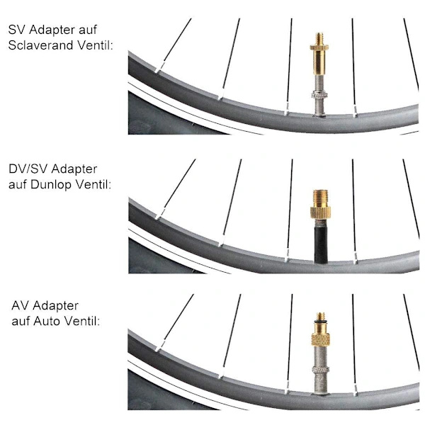 Ventiladapter til cykelpumpe / Sæt med 15 dele, A