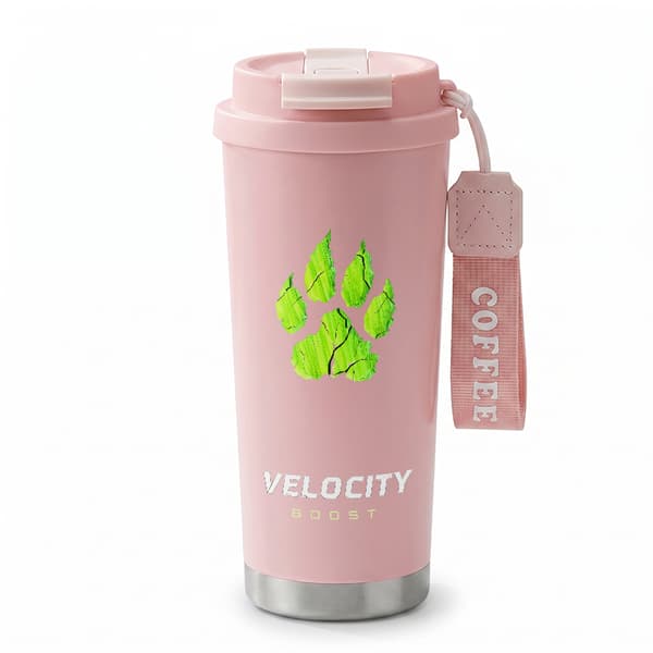 Kaffetermos 500ml Rustfritt Stål Festlig Design Pink