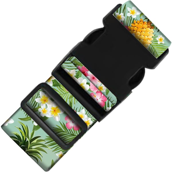 Färgglada Justerbara Pussel Resväskebälten för Väska, Remmar, Bagageremmar för Resväskor för Väskor, Ananas Plumeria