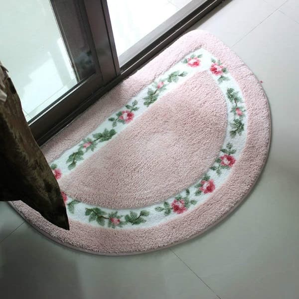 Vacker Rosblomma Matta Absorberande Badrumsmatta Mjuk Halkfri