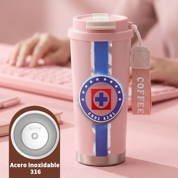 Kaffetermos 500ml Rustfritt Stål Minimalistisk Design Pink