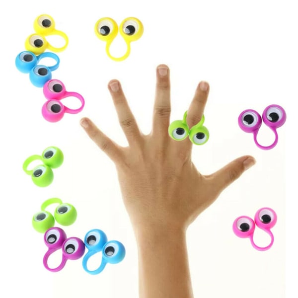 72 delar Eyes Finger Puppet Eyes Ring Toy Googly Eyeball Ring