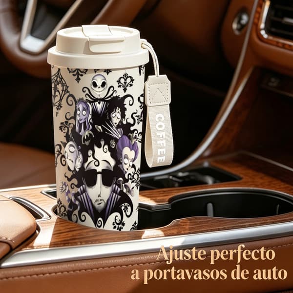 Kaffetermos 500ml Rustfritt Stål Festlig Design White