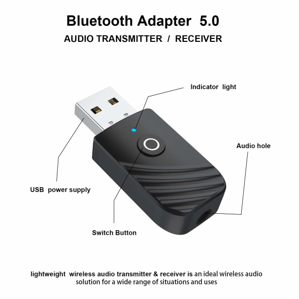 3-i-1 5.0 Bluetooth-mottaker sender