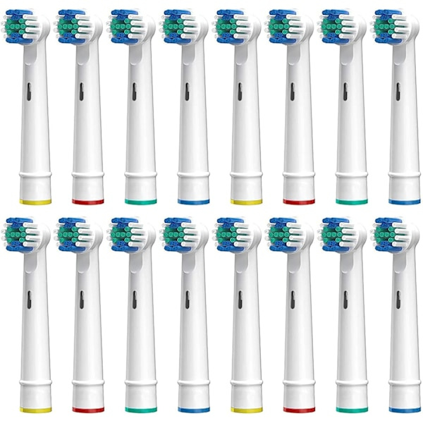 16 kpl:n vaihtoharjaspäät sähköhammasharjalle, yhteensopiva Oral B -sähköhammasharjan kanssa, pehmeät harjakset, valkoinen, 16 kpl