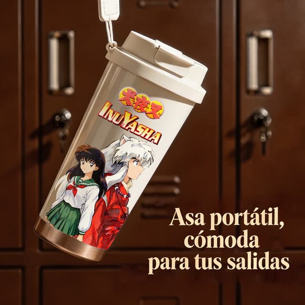 Termosmugg 500ml 316 Rostfritt Stål Tecknad Design, Isolerad kaffemugg, läckagesäker resemugg med lock White