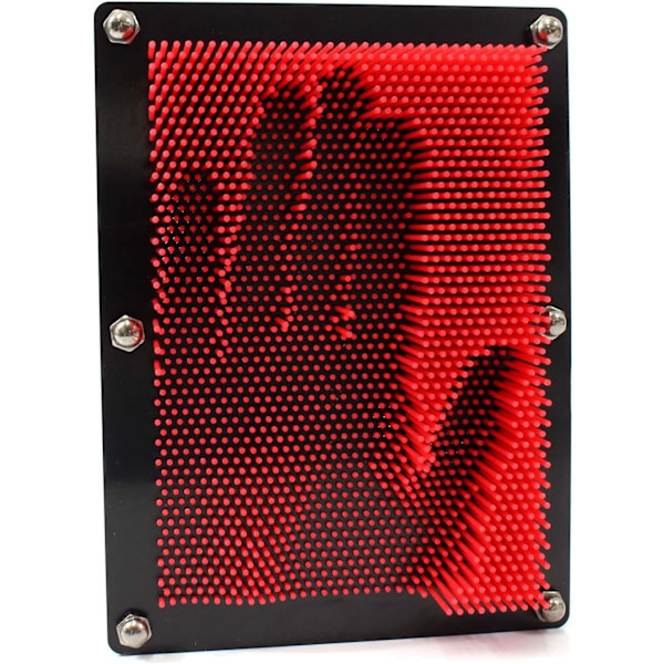 Klassisk 3D Pin Art Leketøy, Morsomt Fidget Pin Art Brett Leketøy for Bursdagsgaver 20x15 cm red