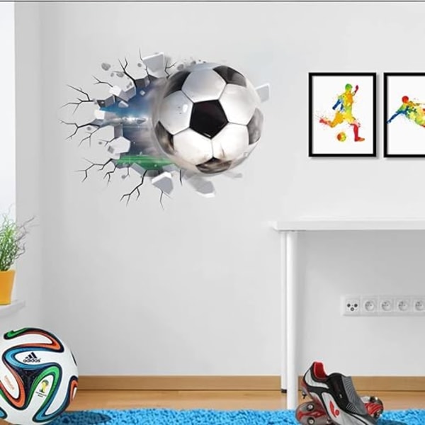 1 st 3D fotboll väggdekaler, pojkar sovrum fotboll klistermärken,