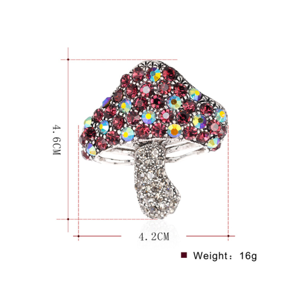 1pcs Cute and fashionable brooch, mushroom and mushroom alloy