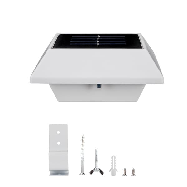 1 stk 4LED Solcelle Kvadratisk Utendørs Hage Lys Sensor Lys