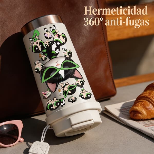 Termisk kaffekopp 500ml rustfritt stål minimalistisk design Black