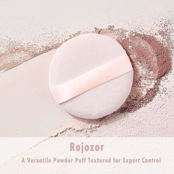10 stykker Pure Cotton Powder Puff, Puff, Til Powder Foundation, Normal Størrelse, Med rem, Blanding Til Løst Powder Min