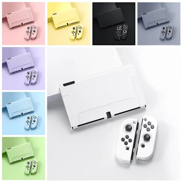 Mjukt skyddsfodral för Nintendo Switch OLED-konsol + Handkontroll, A