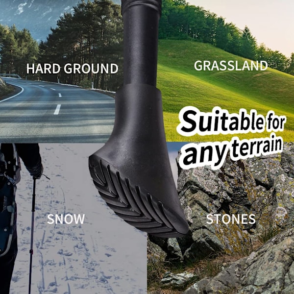 12 Stykker Vandrestavspidser Gummi Trekking Stangspidser Udskiftning - Gummifødder til Vandrestave (Sko 12 Stykker)