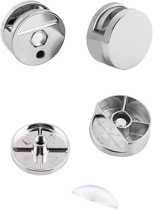 8 stk speilklips i sinklegering for 3-5 mm tykt glass