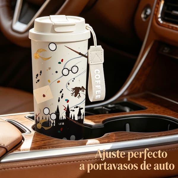 Termoskaffeemugg 500ml Rostfritt Stål Halloween Design, Isolerad kaffemugg, läckagesäker resemugg med lock White