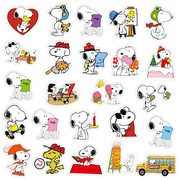 50 Snoopy-sarjakuvatarraa graffititarroja, A