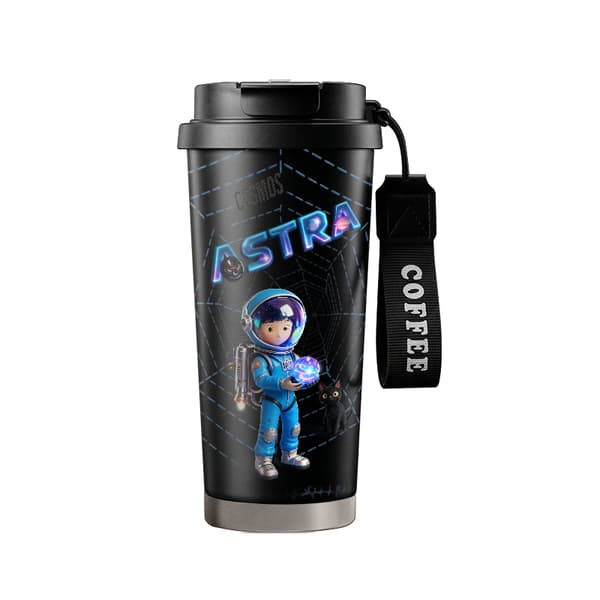 Kaffetermokande 500ml Rustfrit Stål Blomsterdesign Black