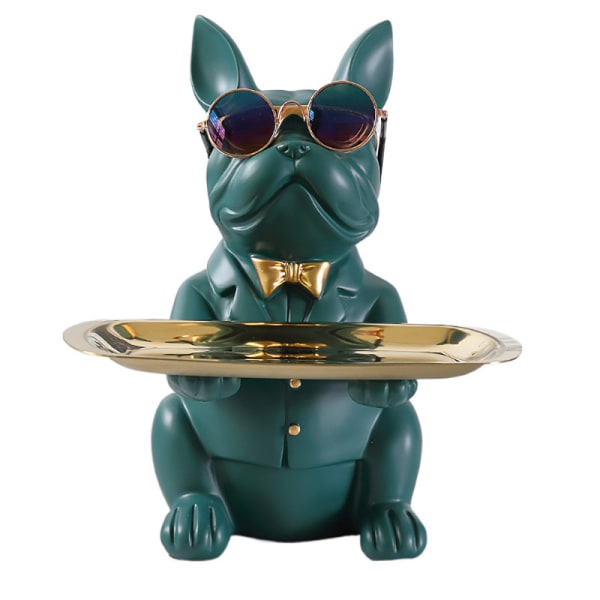 Taiyu 1 stk Bulldog dekorativ figur oppbevaringsskål