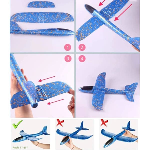 4-pack flygplan segelflygplan, handkastande skumflygplan, manuellt kastplan, handkastningsflygplan, utomhus handkastning, A