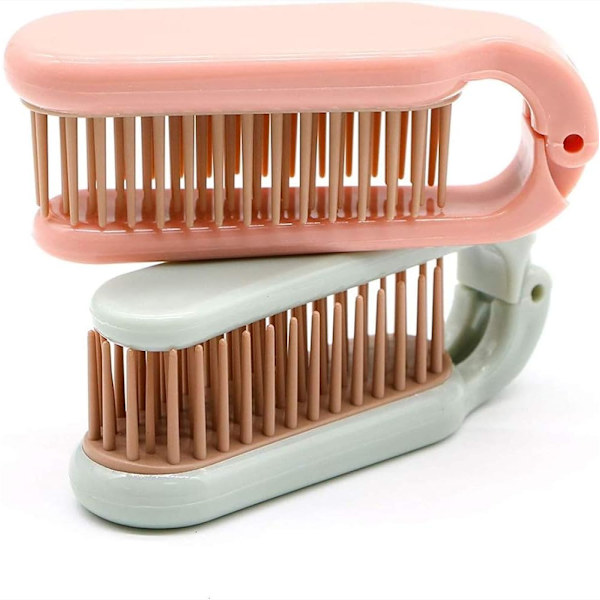 2 foldbare hårbørster, kamme, bærbare mini massagehår