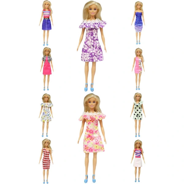 Barbiekläder, 10 st Barbie dockkläder, A