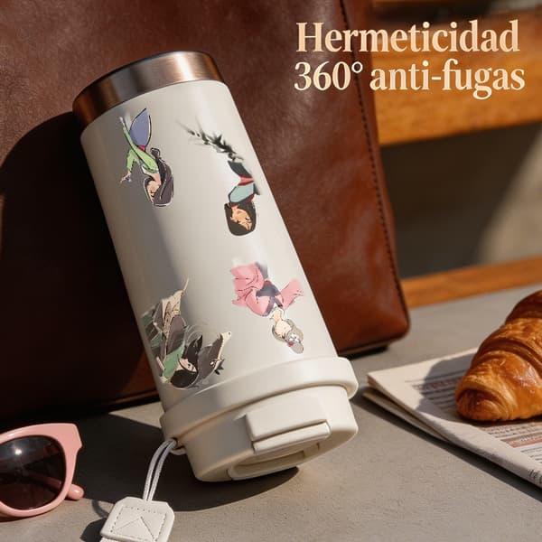 Kaffetermos 500ml Rustfritt Stål Fargerikt Design White