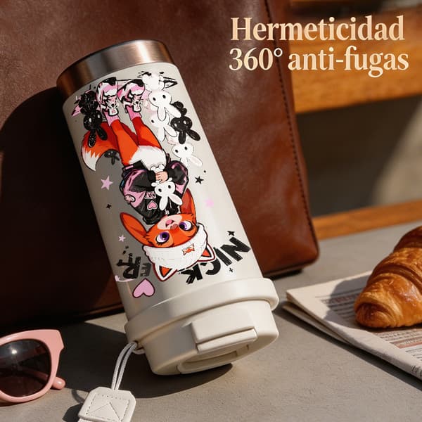 Kaffetermos 500ml Rustfritt Stål Moderne Design White
