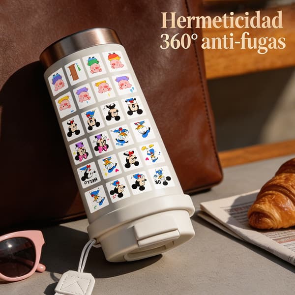 Termoskaffeemugg 500ml Rostfritt Stål Halloween Design, Isolerad kaffemugg, läckagesäker resemugg med lock Black