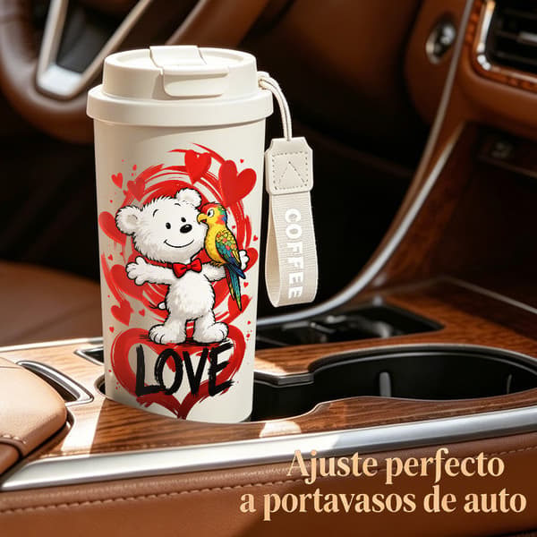 Kaffetermos 500ml Rostfritt Stål Modern Design, Isolerad kaffemugg, läckagesäker resemugg med lock Black