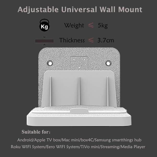 Hvid) Universal vægmonteret TV-boks/switch og hub/router/modem,,A