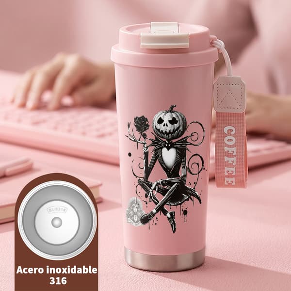 Termokopp 500ml Rustfritt Stål Festlig Design Pink