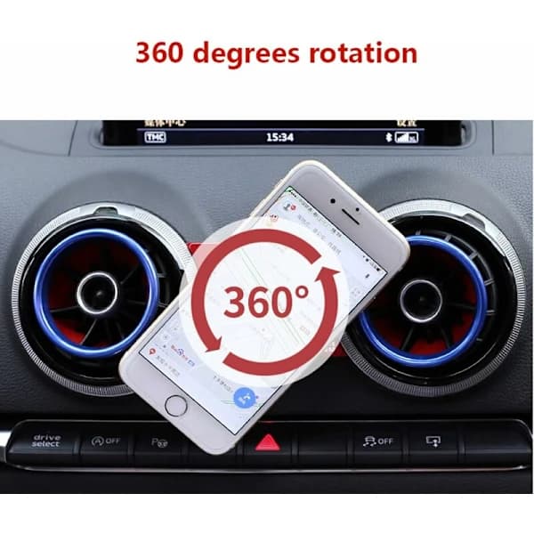 Mobiltelefonholder til bilens luftventil, 360 graders rotation til Audi A3 S3,A