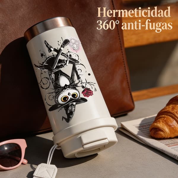 Kaffetermos 500ml 316 Rustfritt Stål Militær Design White