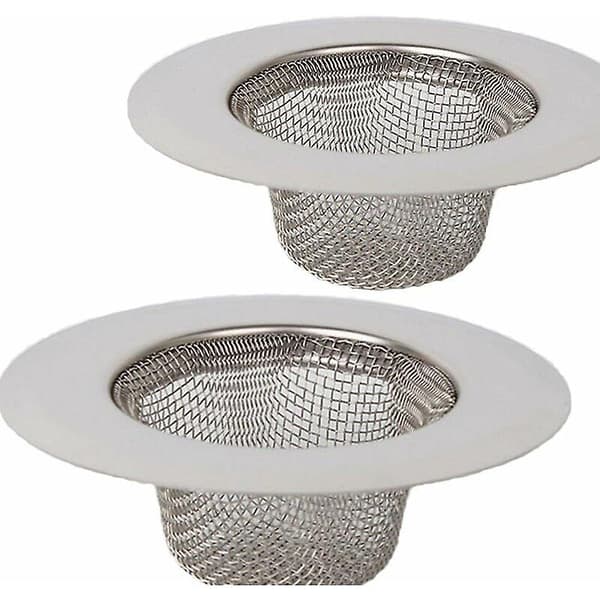 2 stk. rustfrit stål si, mini vask si, rustfrit stål vask afløbsfilter si, filter si, filter til bruser, bad eller køkkenvask