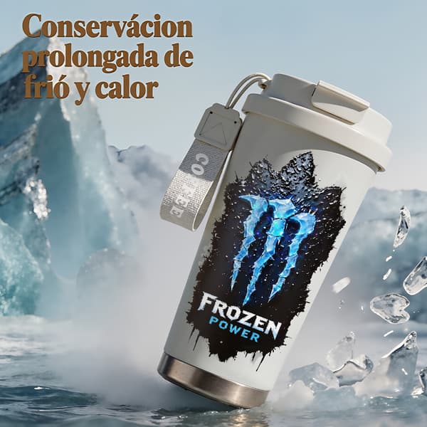 Termoskaffemugg 500ml Rostfritt Stål Militärdesign, Isolerad kaffemugg, läckagesäker resemugg med lock White