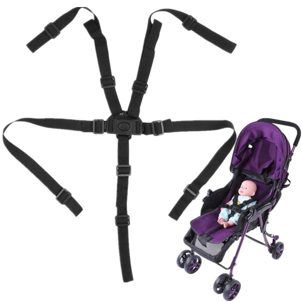 5-punkts bilbälte, justerbar baby med roterande krok