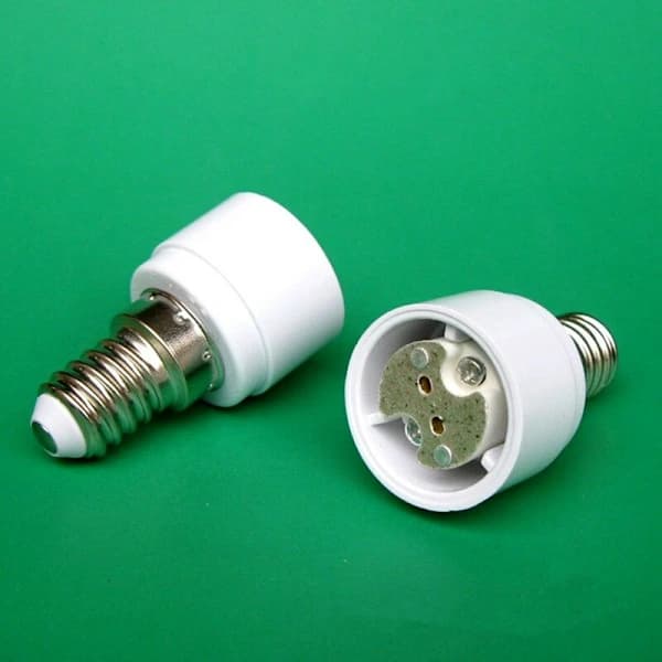 Sæt med 4 E14 til G4 MR16 GU5.3 GU4 baseadapter til LED eller halogenlampe, A