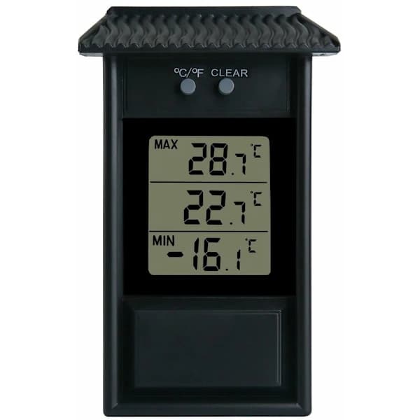 Växthustermometer, vattentät mini digital växthustermometermonitor 0,1°C upplösning, -20 till 50°C temperaturintervall, A